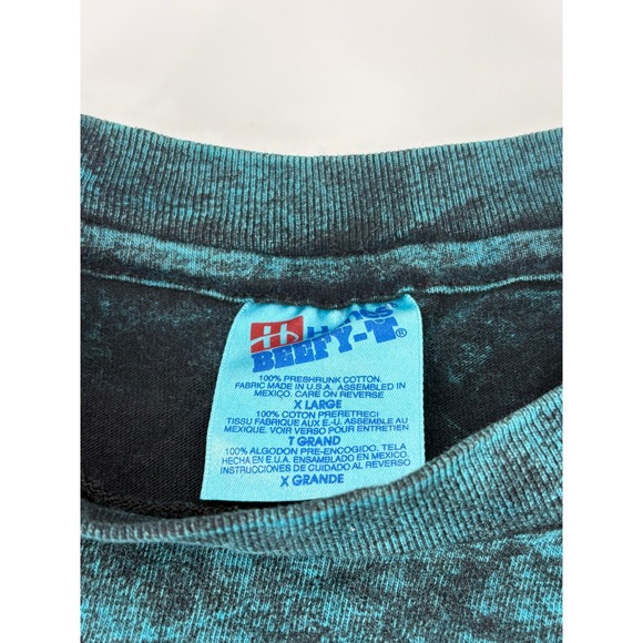 Vintage‎ Hawaii Dolphins Graphic T Shirt Hanes Beefy-T Blue Acid Wash XL - Picture 3 of 6